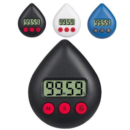 Water Drop Digital Timer Kitchen Study Alarm Countdown Electronic Clock 4 Colours - Blue.
