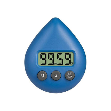 Water Drop Digital Timer Kitchen Study Alarm Countdown Electronic Clock 4 Colours - Blue.