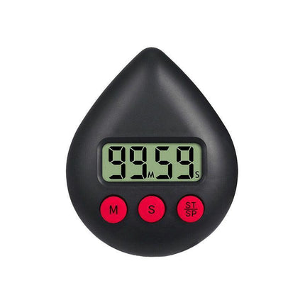 Water Drop Digital Timer Kitchen Study Alarm Countdown Electronic Clock 4 Colours - White.