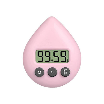 Water Drop Digital Timer Kitchen Study Alarm Countdown Electronic Clock 4 Colours - White.
