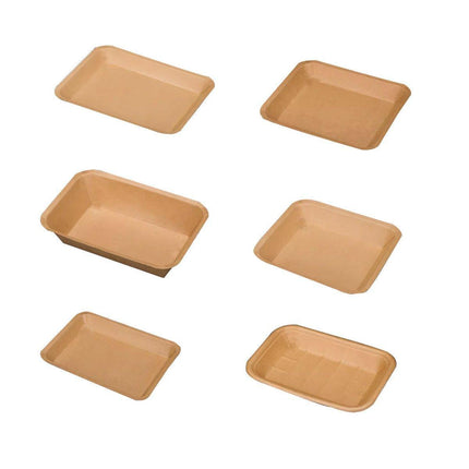 100pcs Eco-friendlyKraft Paper  Trays for Fries Snacks Greaseproof Hot Dog Trays - 6#400ml.