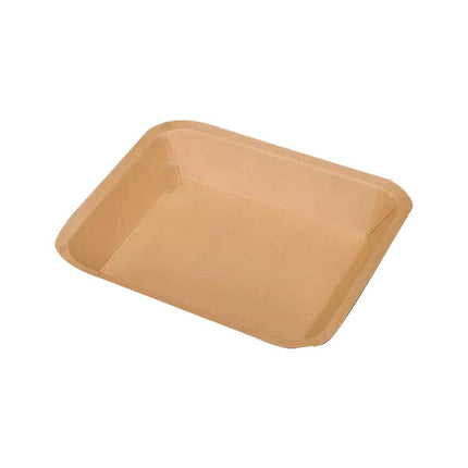 100pcs Eco-friendlyKraft Paper  Trays for Fries Snacks Greaseproof Hot Dog Trays - 6#400ml.