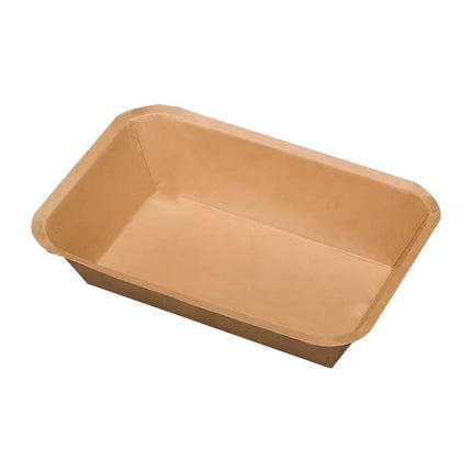100pcs Eco-friendlyKraft Paper  Trays for Fries Snacks Greaseproof Hot Dog Trays - 6#400ml.