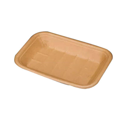100pcs Eco-friendlyKraft Paper  Trays for Fries Snacks Greaseproof Hot Dog Trays - 6#400ml.
