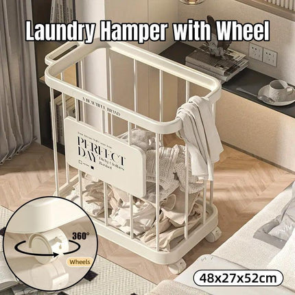 Removable Laundry Basket Clothes Organizer Household Storage Bin with Shelving.