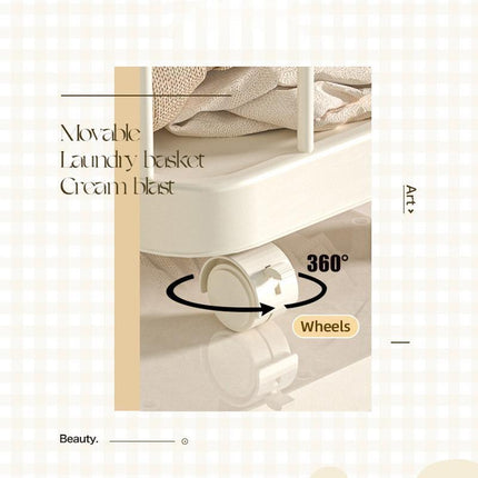 Removable Laundry Basket Clothes Organizer Household Storage Bin with Shelving.