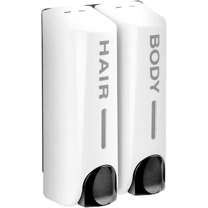 Hotel Wall Mounted Soap Dispenser Bathroom Shampoo Shower Gel Hand Soap Box - Black-Double.