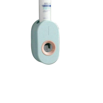 Automatic Toothpaste Dispenser Bathroom Wall-Mounted Rack Toothbrush Holder - Dark Blue.