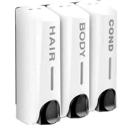 Hotel Wall Mounted Soap Dispenser Bathroom Shampoo Shower Gel Hand Soap Box - White-Single.