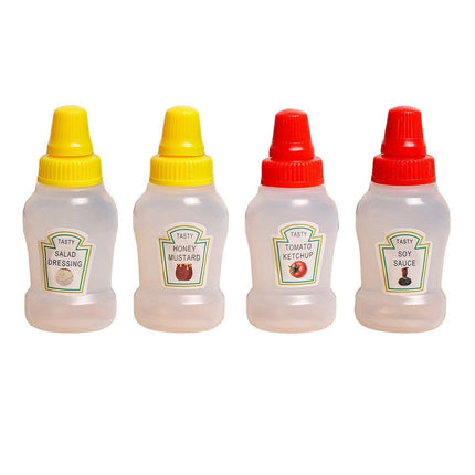 4pcs Mini Portable Sauce Box Condiment Dispensers for Picnic and Outdoor Use - Salad dressing.