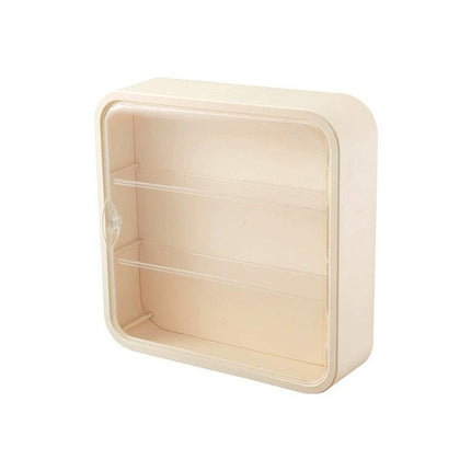 Wall Mounted Showcase Acrylic Figures Toys Display Case Dustproof Storage Box - Beige.