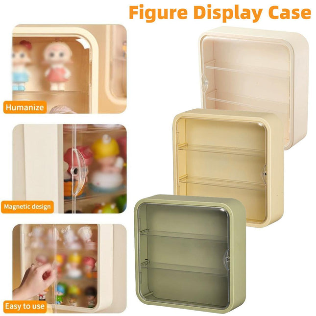Wall Mounted Showcase Acrylic Figures Toys Display Case Dustproof Storage Box - Green.
