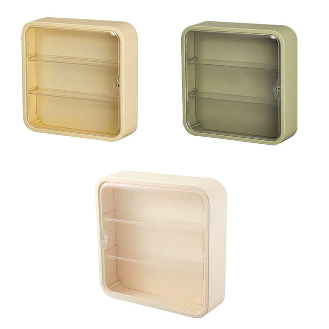 Wall Mounted Showcase Acrylic Figures Toys Display Case Dustproof Storage Box - Green.