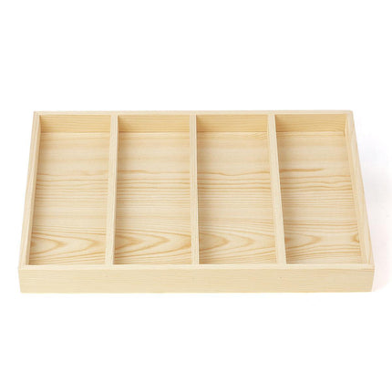 Wooden Jewellery Storage Box Display Tray Organizer for Rings Earrings Necklaces - Twelve Grids.