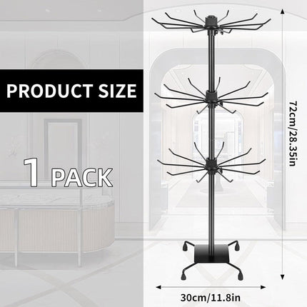 3-Tier Rotating Sock Rack Accessories Hanging Display Stand Organizer for Storage.