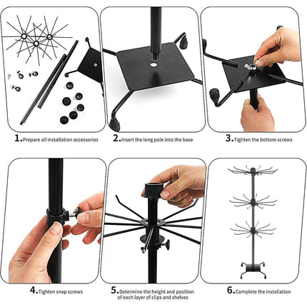 3-Tier Rotating Sock Rack Accessories Hanging Display Stand Organizer for Storage.