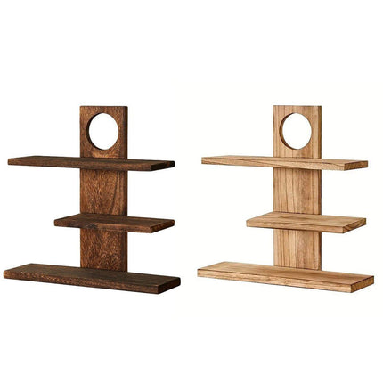 Wooden Desktop Tea Set Rack Display Stand Organizer Storage Shelf for Teaware - Brown.