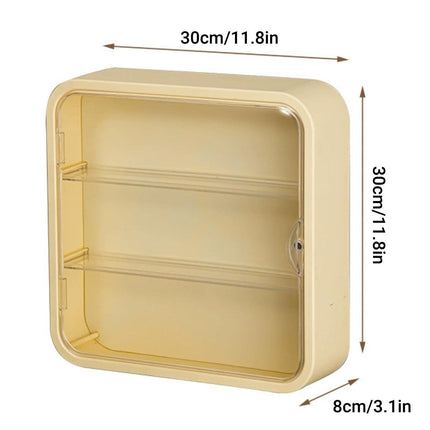 Wall Mounted Showcase Acrylic Figures Toys Display Case Dustproof Storage Box - Yellow.