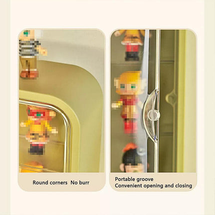 Wall Mounted Showcase Acrylic Figures Toys Display Case Dustproof Storage Box - Yellow.