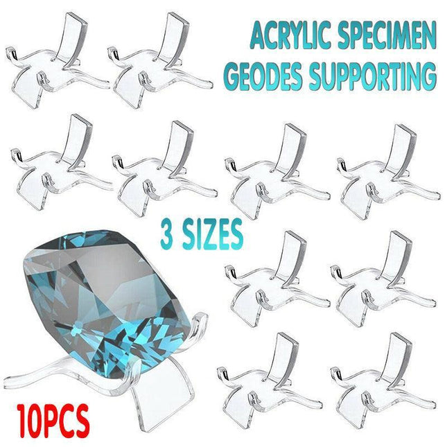 10pcs Acrylic Display Stands for Crystals Minerals Geodes Jewellery Ornament Holder - S 3.8X3X3.5cm.