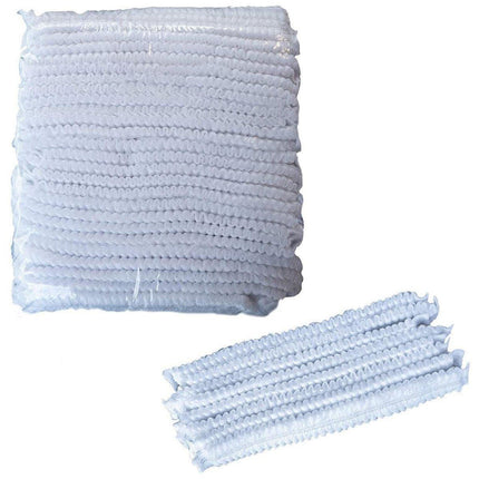 100pcs Disposable Non Woven Hairnet Caps for Food Service Kitchen Work Use.
