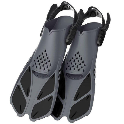 Adjustable Diving Flippers Swim Fins for Snorkeling Freestyle Training Gear - Blue-S/M.