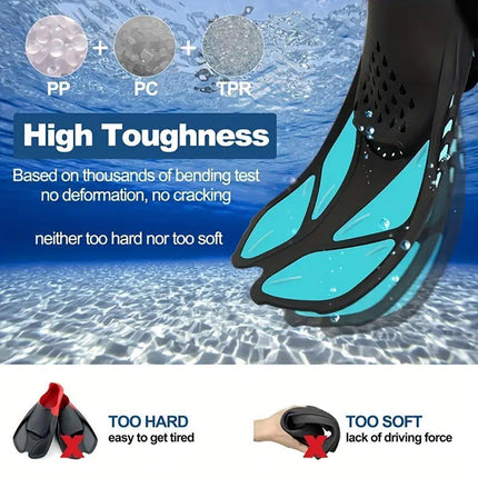 Adjustable Diving Flippers Swim Fins for Snorkeling Freestyle Training Gear - Purple-L/XL.