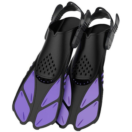 Adjustable Diving Flippers Swim Fins for Snorkeling Freestyle Training Gear - Purple-L/XL.