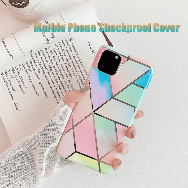 Rainbow Case for iPhone 14 13 12 11 Pro Max XR XS Marble Phone Shockproof Cover Silicone - For iphone  13.