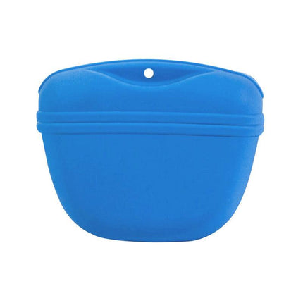 Dog Training Treat Bag Silicone Pet Pouch with Clip Waist Belt Snack Holder - Black.