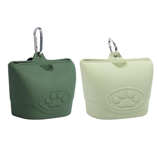 Portable Dog Food Bag Outdoor Walking Travel Feeding Pouch Pet Supplies - Light Green.