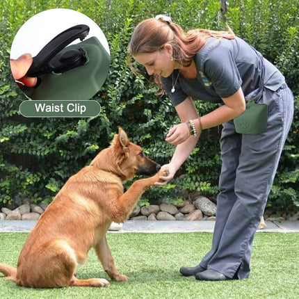 Portable Dog Food Bag Outdoor Walking Travel Feeding Pouch Pet Supplies - Light Green.