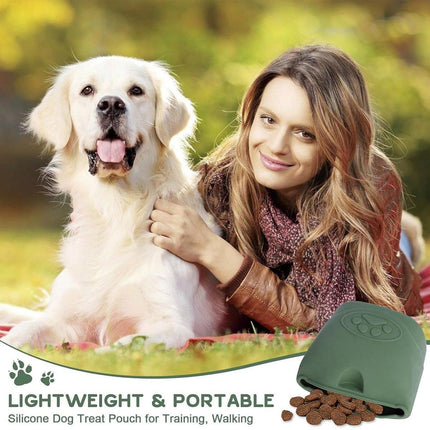 Portable Dog Food Bag Outdoor Walking Travel Feeding Pouch Pet Supplies - Light Green.