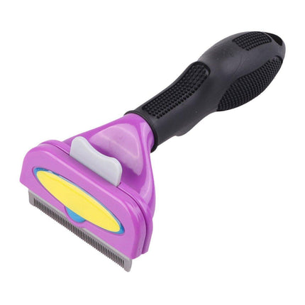 Pet Hair Removal Brush Deshedding Tool for Cats Dogs Grooming Comb Fur Remover - Yellow.