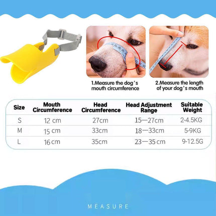 Comfortable Silicone Dog Muzzle Anti-Bite Soft Duck Muzzle Pet Training Supplies - M.