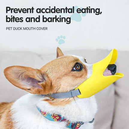 Comfortable Silicone Dog Muzzle Anti-Bite Soft Duck Muzzle Pet Training Supplies - M.