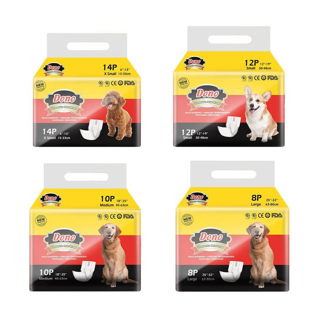 Male Dog Diapers Physiological Pants for Dogs Leakproof Diaper Pants Male Pets - XS-14PCS.