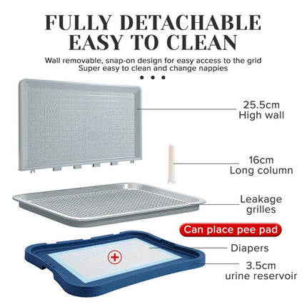 Pet Potty Training Pad Small And Medium-sized Dog Toilet Urinal Pee Tray - Blue.