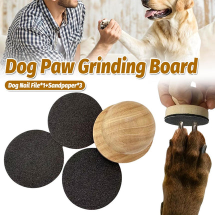 Wooden Dog Nail Sharpening Board Round Pet Grooming Tool Nail Repair Training.