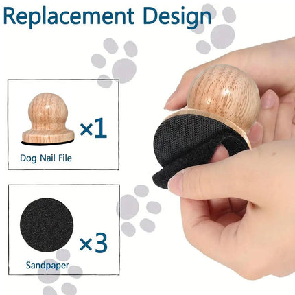 Wooden Dog Nail Sharpening Board Round Pet Grooming Tool Nail Repair Training.