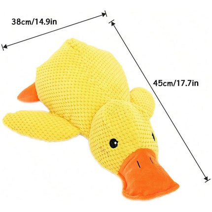 Plush Cartoon Duck Dog Toy Interactive Squeaky Pet Toy Durable Fun Chew Toy - Green.