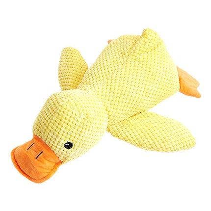 Plush Cartoon Duck Dog Toy Interactive Squeaky Pet Toy Durable Fun Chew Toy - Green.