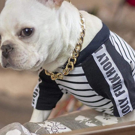 Dog Chain Collar Heavy Duty Choker Double Pet Slip Check Twist Link Chrome Chain Silver - 35CM.