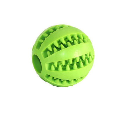 Dog Chew Toy Rubber Ball Treat Dispenser Dental Cleaning Training Play Ball - Dark Blue Spherical (Large).