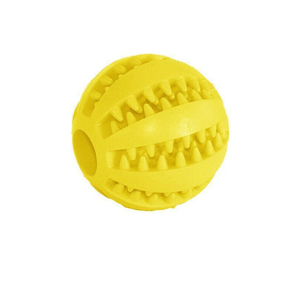 Dog Chew Toy Rubber Ball Treat Dispenser Dental Cleaning Training Play Ball - Dark Blue Spherical (Large).