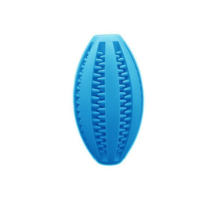 Dog Chew Toy Rubber Ball Treat Dispenser Dental Cleaning Training Play Ball - Dark Blue Spherical (Large).