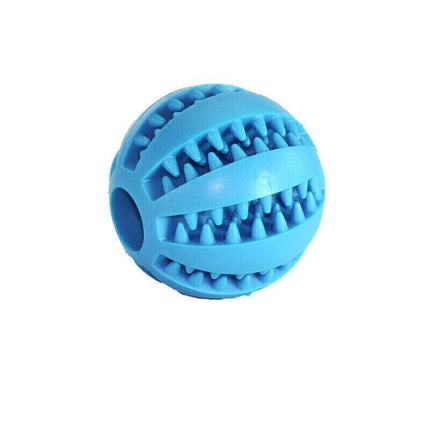 Dog Chew Toy Rubber Ball Treat Dispenser Dental Cleaning Training Play Ball - Dark Blue Spherical (Small).