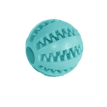 Dog Chew Toy Rubber Ball Treat Dispenser Dental Cleaning Training Play Ball - Orange Spherical (Small).