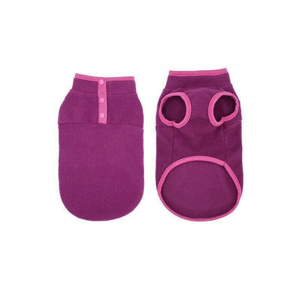 L Pet Dog Puppy Winter Warm Fleece Jumper Vest Coat Jacket Apparel Clothes Outdoor - Blue.