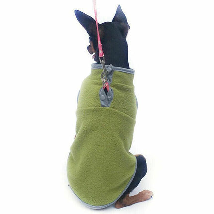 M Pet Dog Puppy Winter Warm Fleece Jumper Vest Coat Jacket Apparel Clothes Outdoor - Blue.